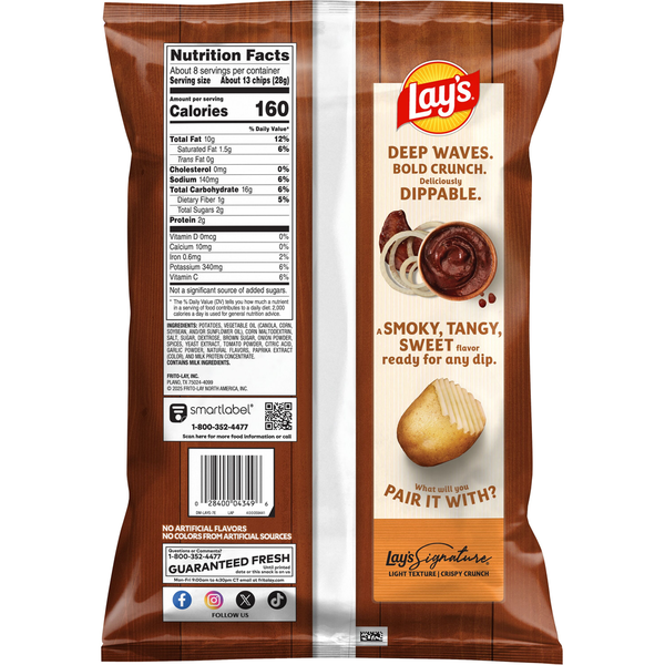 Lay's Wavy Potato Chips Hickory BBQ