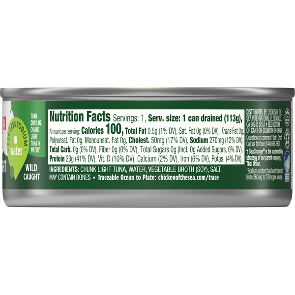 Chicken of the Sea Chunk Light Tuna in Water 25% Less Sodium