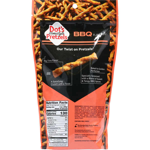 Dot's Homestyle Pretzels Pretzel Twists, Seasoned, BBQ Flavored