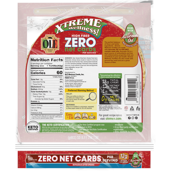 Olé Mexican Foods Zero Net Carbs Tortillas Wraps