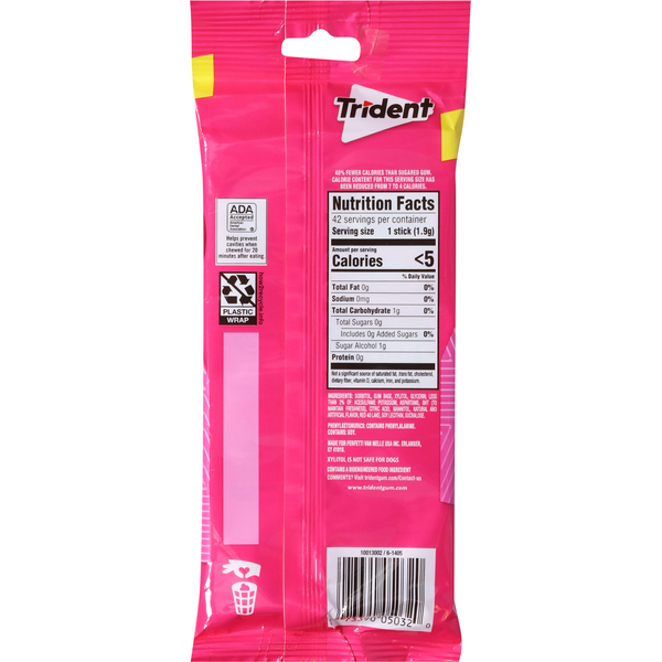 Trident Gum, Sugar Free, Bubblegum, 3 Packs