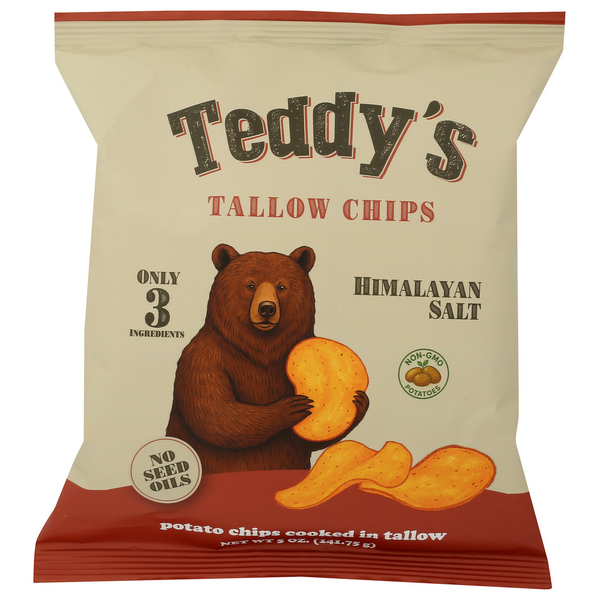 Teddy's Tallow Chips : Potato Chips Cooked In Beef Tallow.