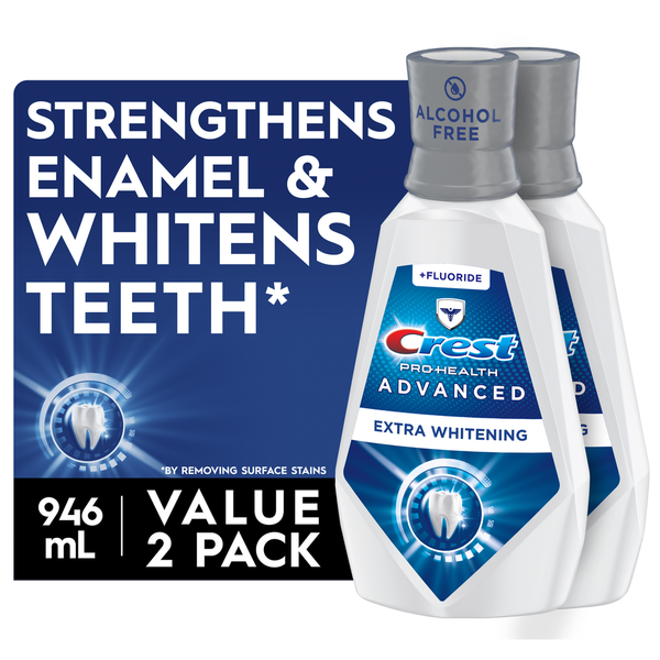 Crest Advanced Mouthwash, Alcohol Free, Extra Whitening, Energizing Mint Flavor
