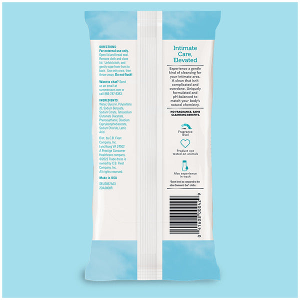 Summer's Eve Feminine Cleansing Wipes, Fragrance Free