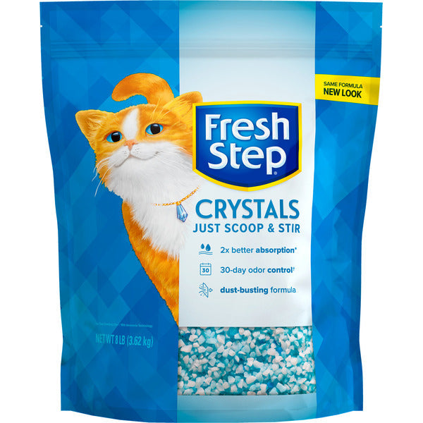 Fresh Step Crystals Cat Litter, Lightweight Cat Litter Crystals Gentle on Cat's Paws