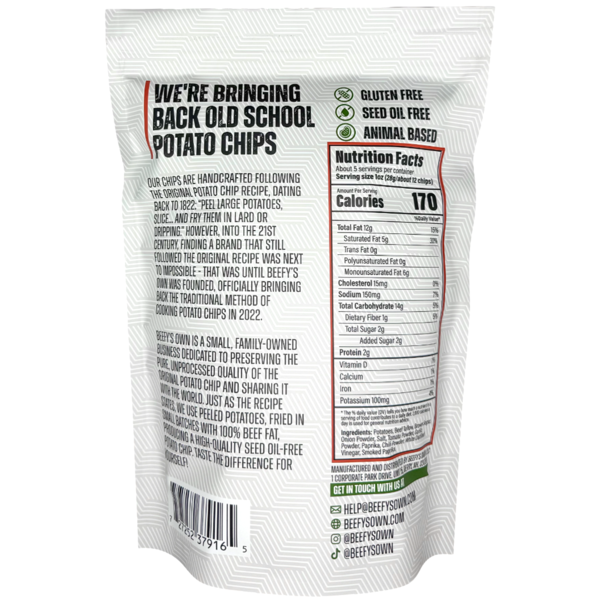 Beefy's Own Beef Tallow Potato Chips (BBQ)