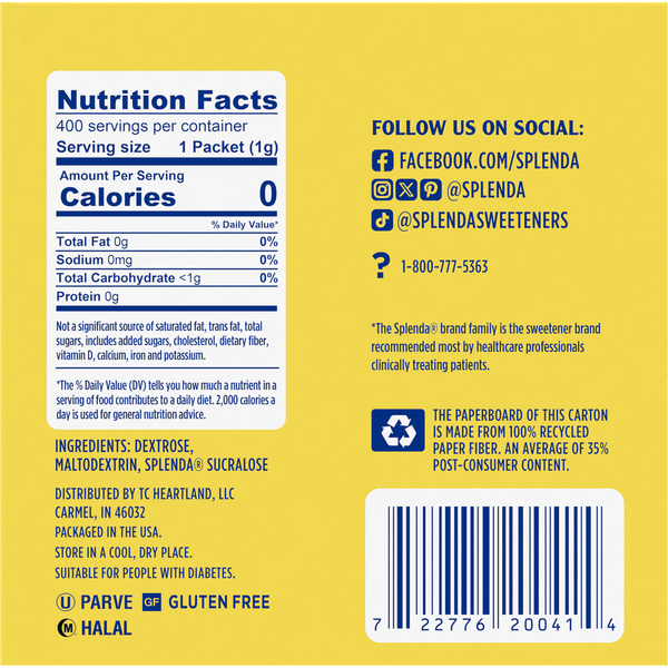 Splenda Zero Calorie Sweetener