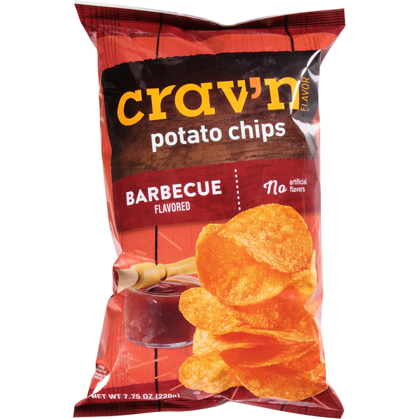 Crav'n Flavor Potato Chips, Barbecue Flavored