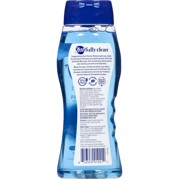 Zest Body Wash, Refreshing, Ocean Breeze with Sea Minerals