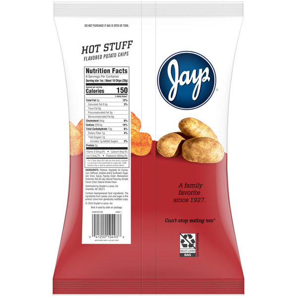 Jays Hot Stuff Flavored Potato Chips