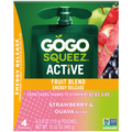 GoGo Squeez Active Energy No Sugar Added Tropical Fruit Blend Pouches, 3.9 oz (4 Pack)