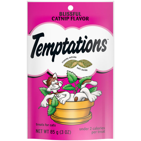 TEMPTATIONS Classic Crunchy and Soft Cat Treats Blissful Catnip Flavor