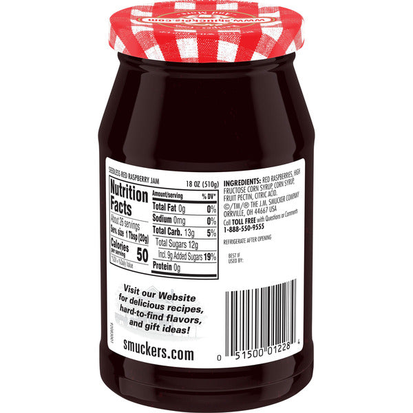 Smucker's Seedless Red Raspberry Jam, 18 Ounces