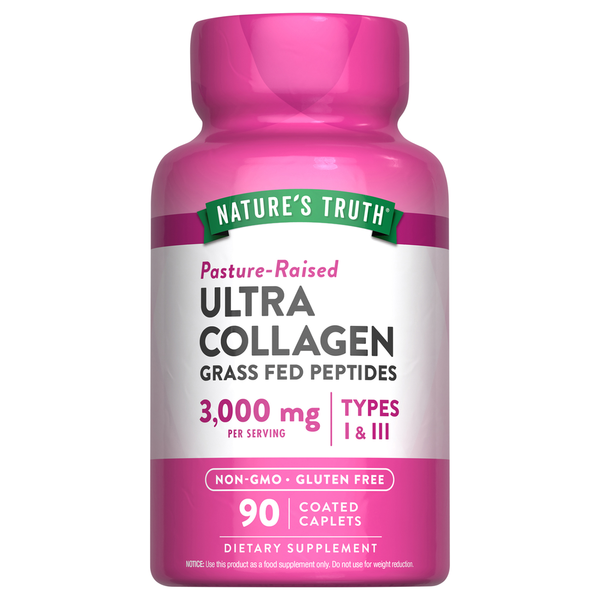 Nature's Truth Hydrolyzed Collagen 3,000 mg plus C, Caplets