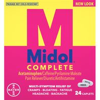 Midol Pain Reliever/Diuretic/Antihistamine, Caplet...
️