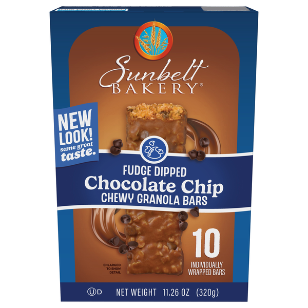 Sunbelt Bakery Fudge Dipped Chewy Chocolate Chip Granola Bars