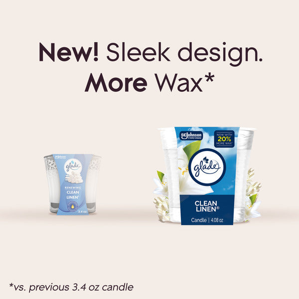 Glade Single Wick Candle, Clean Linen