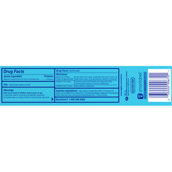 Colgate Toothpaste, Fluoride, Anticavity, Effervescent Mint
