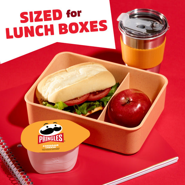 Pringles Cheddar Cheese Potato Crisps Chips, Lunch Snacks, Snack Stacks, 12 Count