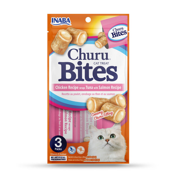 INABA Churu Tuna with Salmon Recipe, Lickable Creamy Puree Cat Treats
