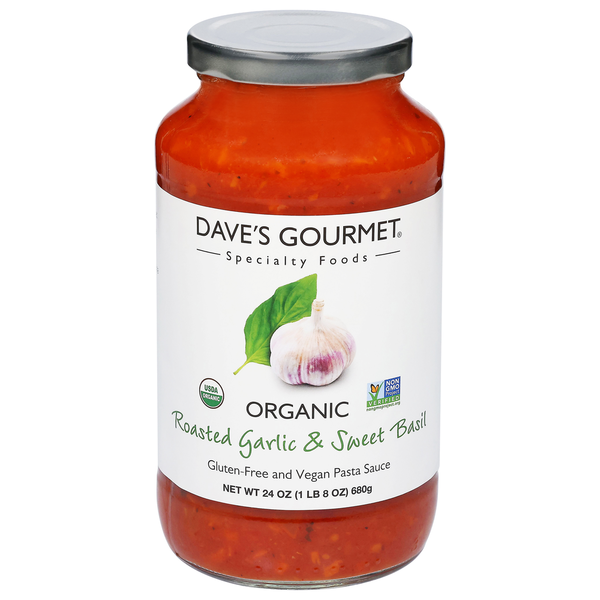 Dave's Gourmet Pasta Sauce, Organic, Roasted Garlic & Sweet Basil