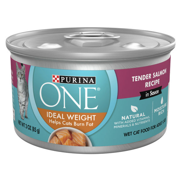 Purina ONE Natural Weight Control Wet Cat Food, Ideal Weight Tender Salmon Recipe