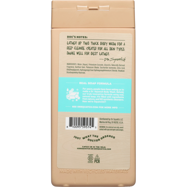 Dr. Squatch Men's Natural Coconut Castaway Body Wash