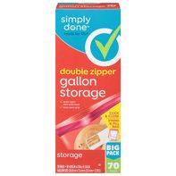 Simply Done Storage Bags, Double Zipper, Gallon, B...
️