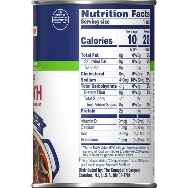 Swanson's 50% Less Sodium Beef Broth