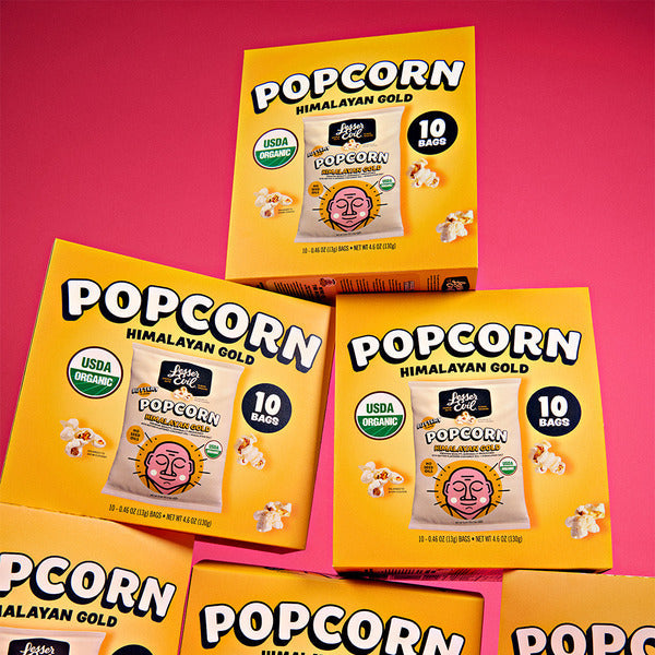 LesserEvil  Organic Popcorn, Snack Pack Box, Himalayan Gold