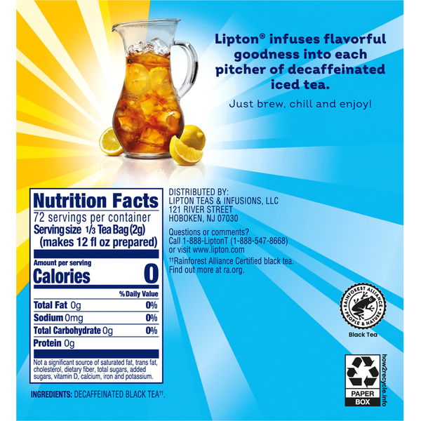 Lipton Decaffeinated Iced Tea Family Size