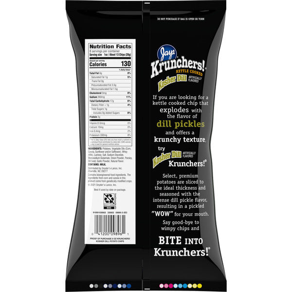 Krunchers  Kosher Dill Flavored Kettle Cooked Potato Chips