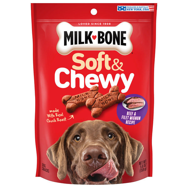 Milk-Bone Soft and Chewy Dog Treats, Beef & Filet Mignon Recipe With Chuck Roast