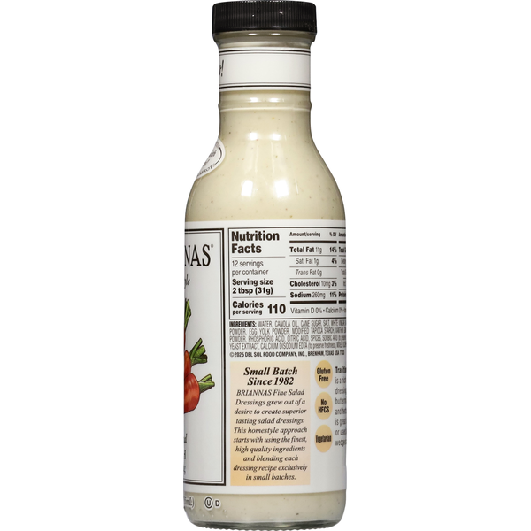 BRIANNAS Traditional Home Style Ranch Dressing