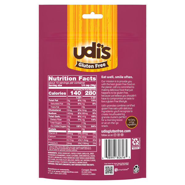 Udi's Gluten Free Cranberry Granola