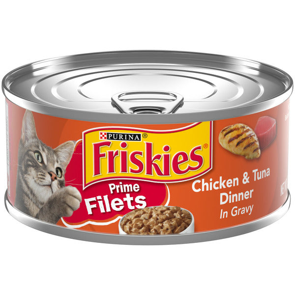 Purina Friskies Gravy Wet Cat Food, Prime Filets Chicken & Tuna Dinner in Gravy