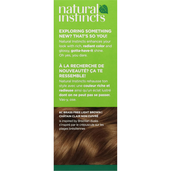 Clairol 6C Brass Free Light Brown Zero Ammonia Vegan Hair Color with Coconut Oil + Aloe