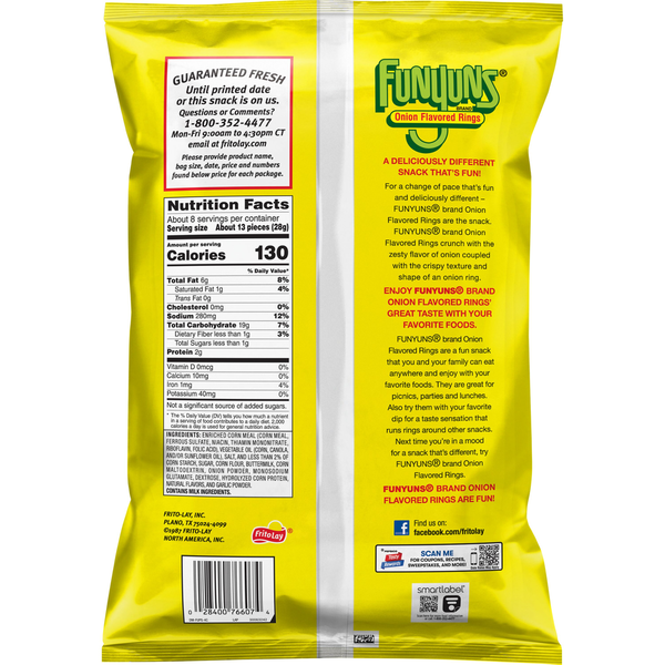 Funyuns Onion Flavored Rings Original 8 1/4 Oz