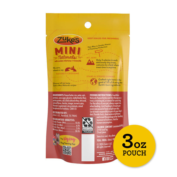 Zuke's Zuke’s Mini Naturals Dog Training Treats for Dogs of All Sizes, Pet Treats made with Real Peanut Butter