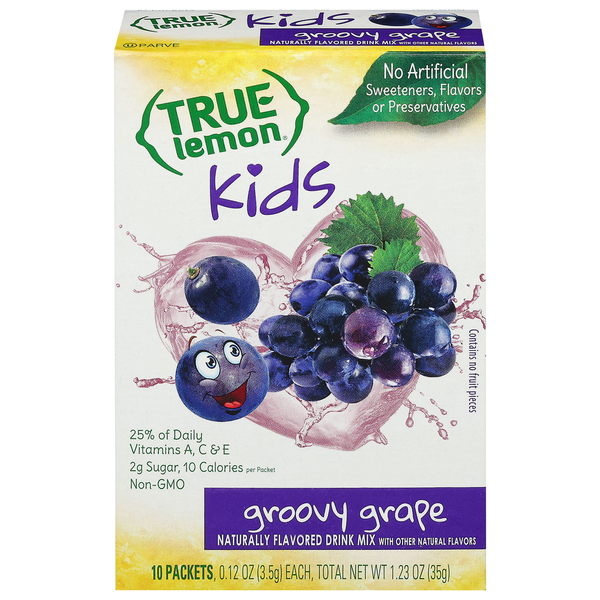 True Lemon Drink Mix, Groovy Grape, Kids