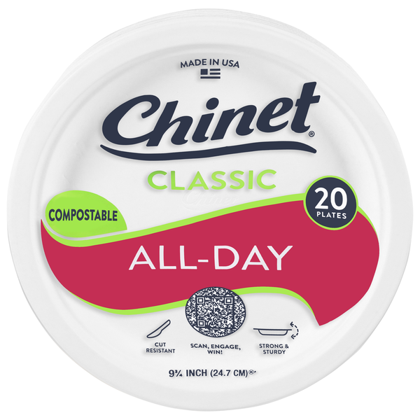 Chinet Classic Compostable All-Day 9.75 Inch Plates