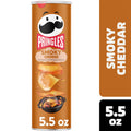 Pringles Smoky Cheddar Potato Crisps Chips, Lunch Snacks, 5.5 oz