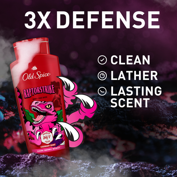 Old Spice Body Wash for Men, 24/7 Shower Clean, Raptorstrike