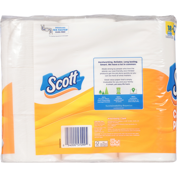 Scott Comfort Plus One-Ply Unscented Mega Rolls Bathroom Tissue