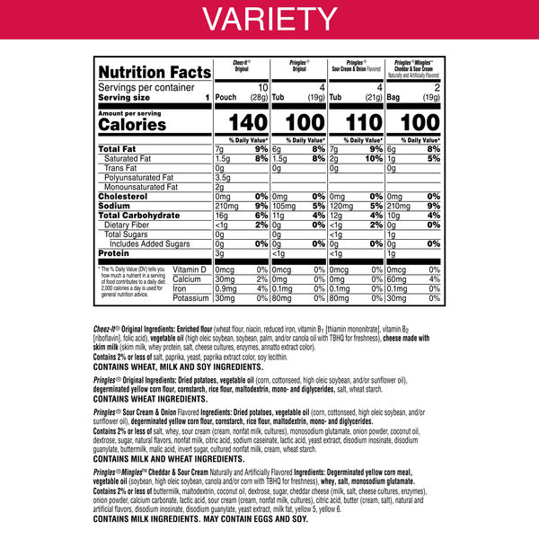Cheez-It Variety Pack Snacks, Grab and Go, 20 Count