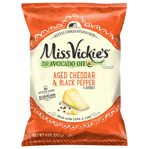Miss Vickie's Kettle Cooked Aged Cheddar & Black Pepper Flavored Potato Chips