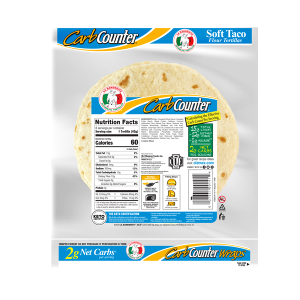La Banderita Carb Counter 8" Flour Tortillas, Keto Certified