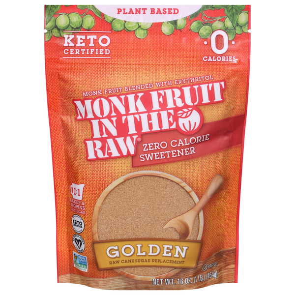 Monk Fruit in the Raw Sweetener, Zero Calorie, Golden
