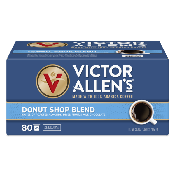 Victor Allen's Coffee Donut Shop Blend, Medium Roast, Single Serve Coffee Pods