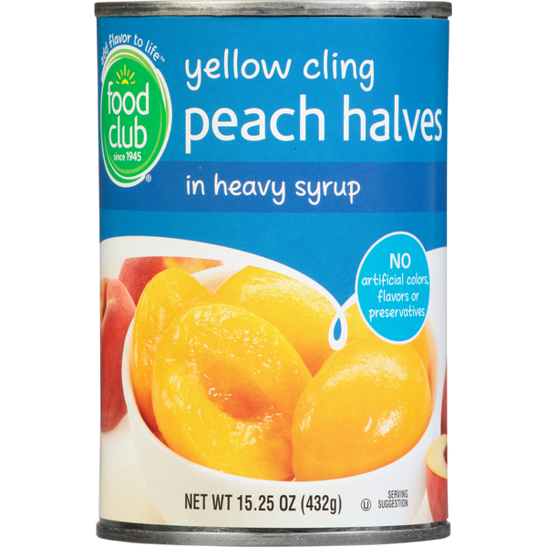 Food Club Peach Halves in Heavy Syrup, Yellow Cling